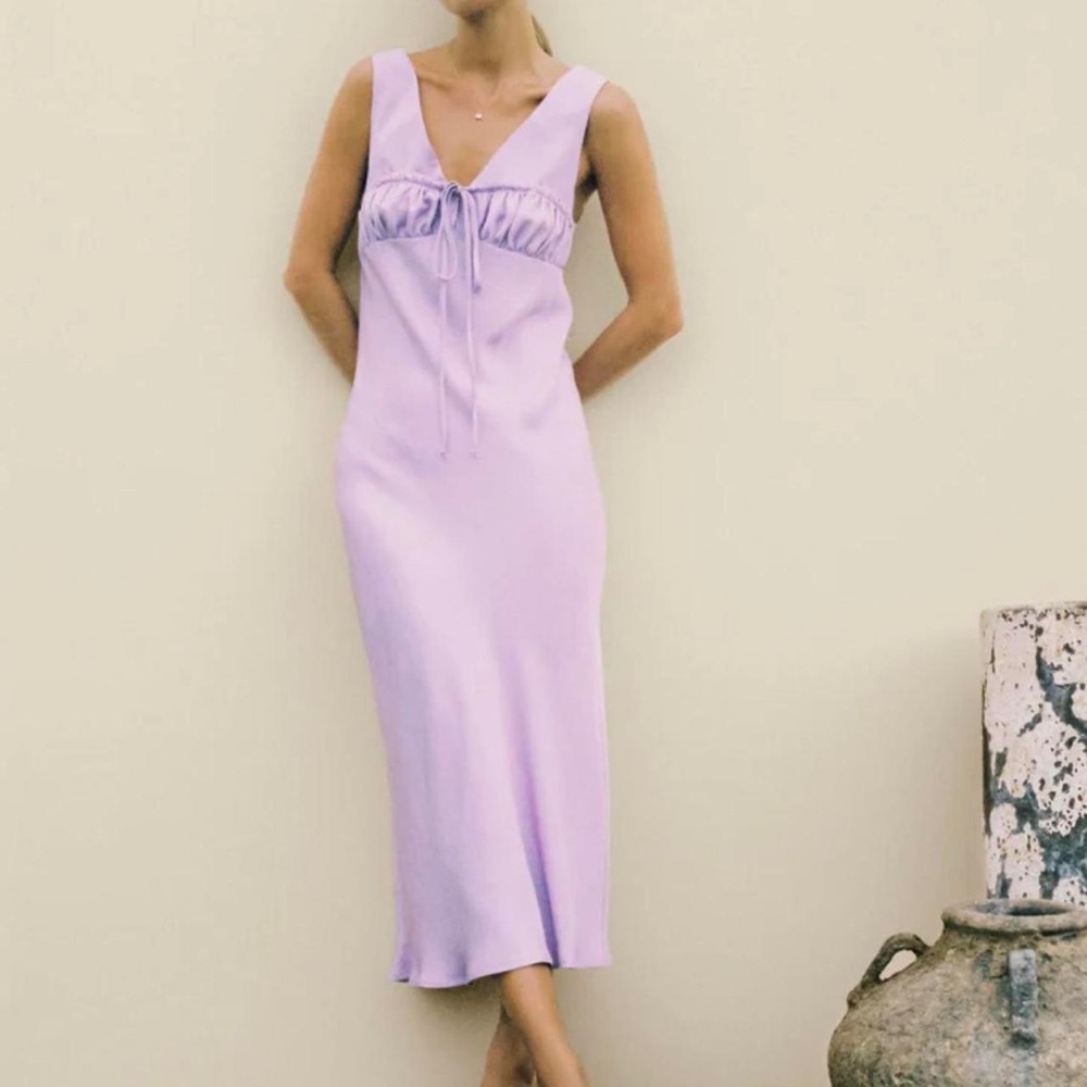 Ciao Lucia NWT Small Carolinne Satin Slip Dress Purple Lavender